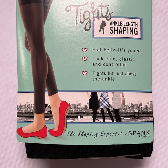 Spanx Love Your Assets Ankle Length Shaping Tights Black Size 3 Slims Tummy Hips - Picture 3 of 7